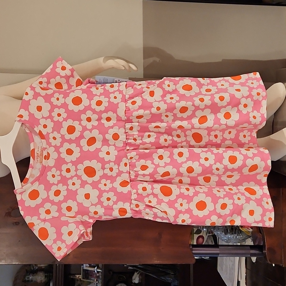 CAT & JACK GIRLS NEW DRESS SIZE 4/5 XTRA SMALL SHORT SLEEVE DRESS